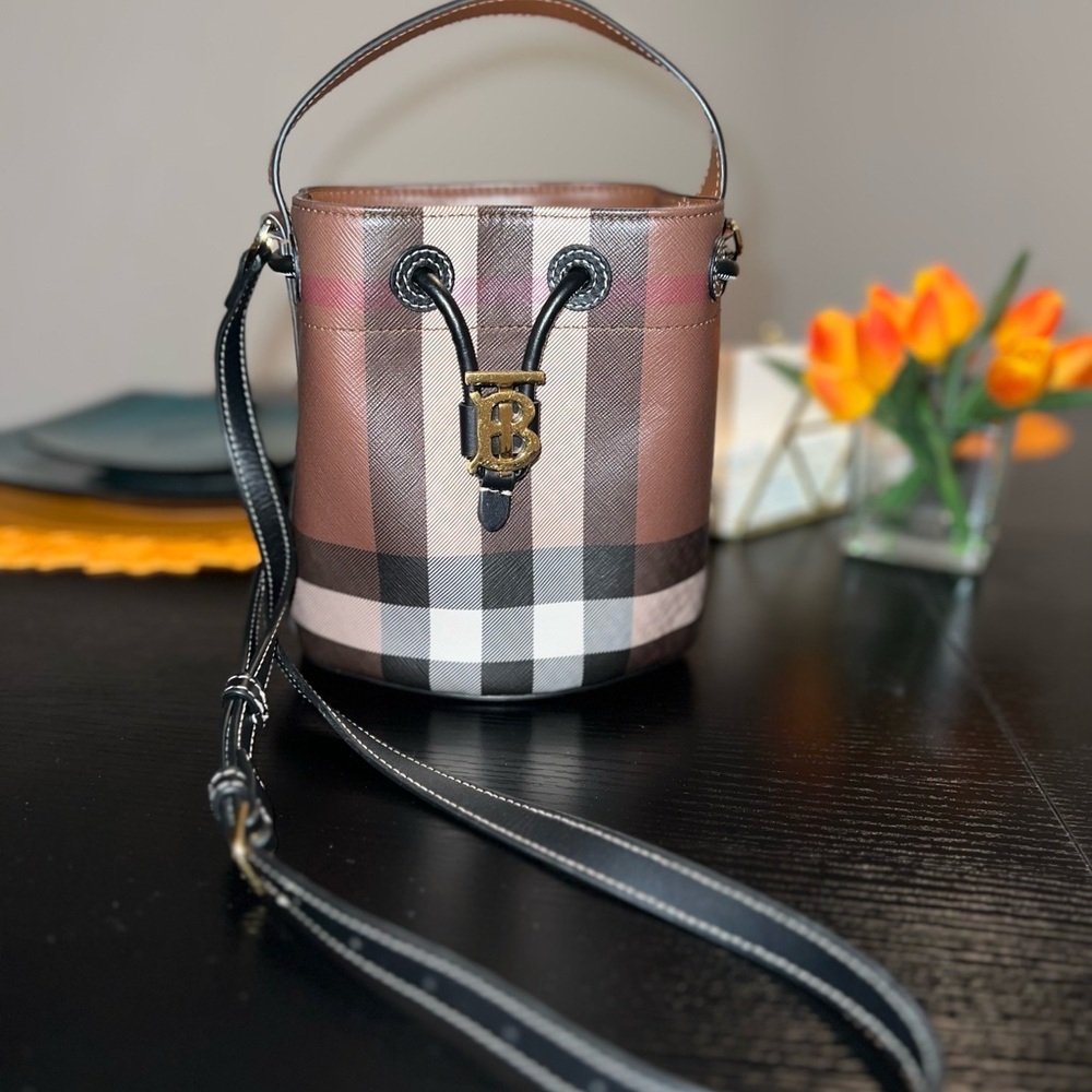 Burberry Crossbody Bag Brown and Black with Signature Check